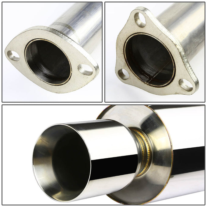 D-Motoring - Cat Back Exhaust System - W/ 4 Dual Rolled Muffler Tips - Stainless Steel - 98-02 Honda Accord V6 - 2