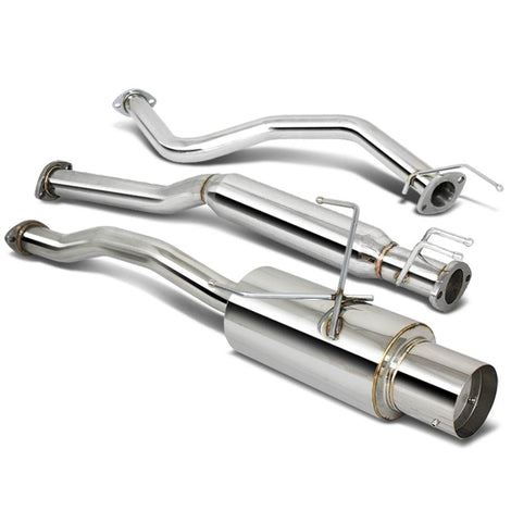 D-Motoring - Cat Back Exhaust System - W/ 4 Muffler Tip - Stainless Steel - 01-05 Honda Civic EX 2- / 4-Door - 1