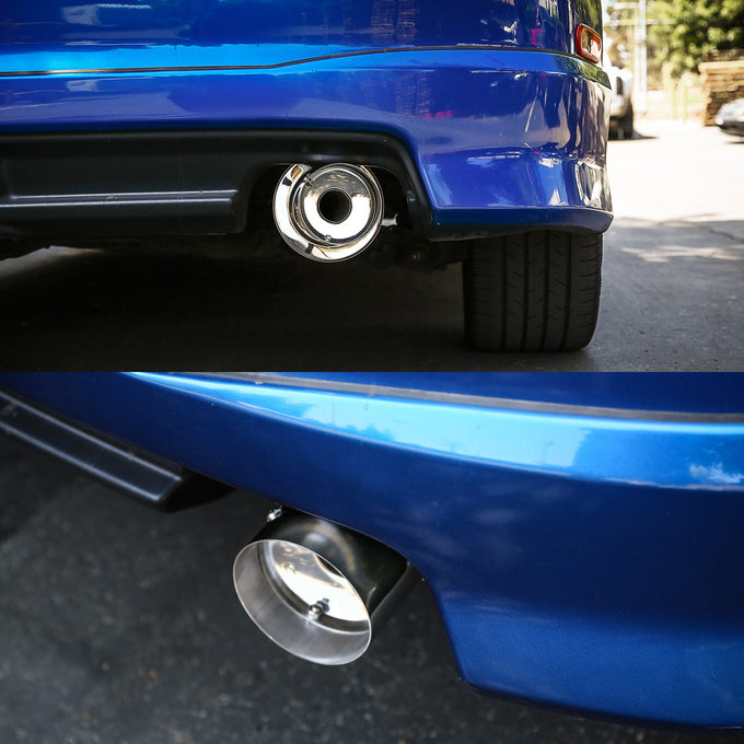 D-Motoring - Cat Back Exhaust System - W/ 4 Muffler Tip - Stainless Steel - 02-05 Honda Civic Si Hatchback EP3 - 6