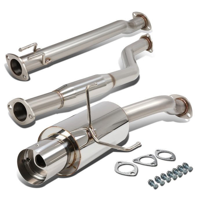 D-Motoring - Cat Back Exhaust System - W/ 4 Muffler Tip - Stainless Steel - 02-05 Honda Civic Si Hatchback EP3 - 1