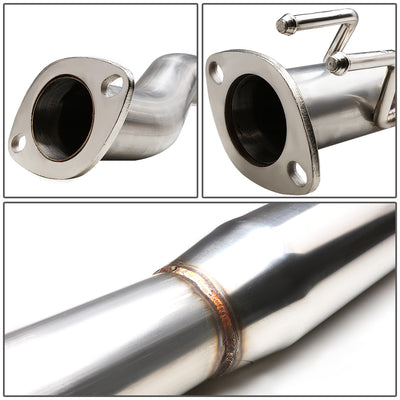 D-Motoring - Cat Back Exhaust System - W/ 4 Muffler Tip - Stainless Steel - 02-05 Honda Civic Si Hatchback EP3 - 2