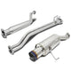 D-Motoring - Cat Back Exhaust System - W/ 4 Burnt Muffler Tip - Stainless Steel - 02-05 Honda Civic Si Hatchback EP3 - 1
