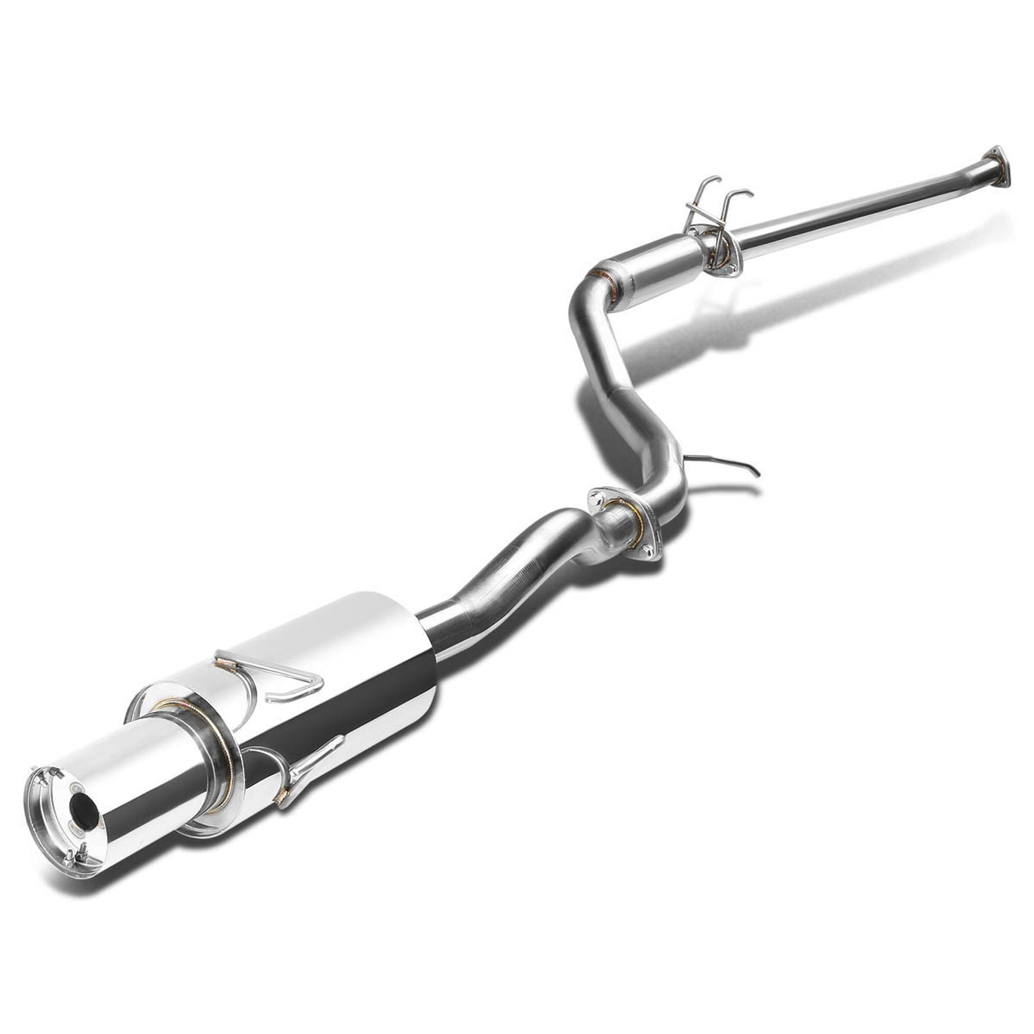 D-Motoring - Cat Back Exhaust System - W/ 4 Muffler Tip - Stainless Steel - 06-11 Honda Civic 2-Door / 4-Door EX / LX / DX Coupe & Sedan - 1