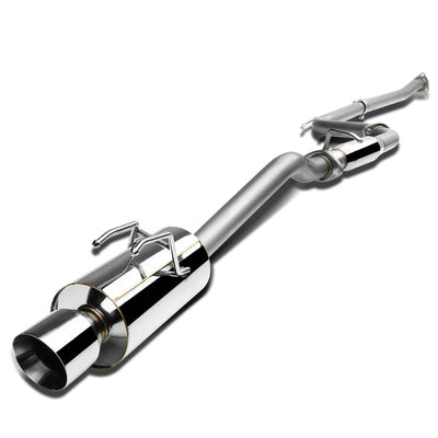 D-Motoring - Cat Back Exhaust System - W/ 4 Rolled Muffler Tip - Stainless Steel - 12-15 Civic SI 4Dr - 3