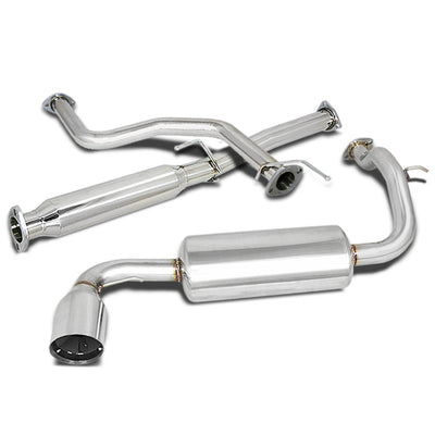 D-Motoring - Cat Back Exhaust System - W/ 4 Muffler Tip - Stainless Steel - 88-91 Honda Civic ED6 / ED7 - 1