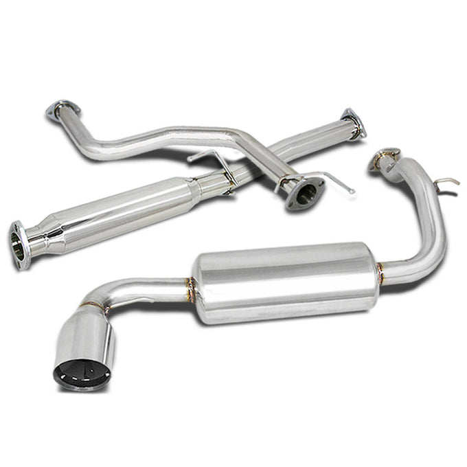 D-Motoring - Cat Back Exhaust System - W/ 4 Muffler Tip - Stainless Steel - 88-91 Honda Civic ED6 / ED7 - 1