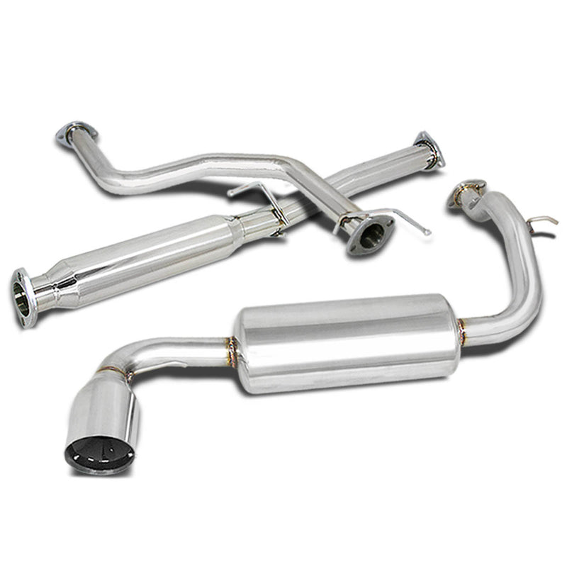 D-Motoring - Cat Back Exhaust System - W/ 4 Muffler Tip - Stainless Steel - 88-91 Honda Civic ED6 / ED7 - 1