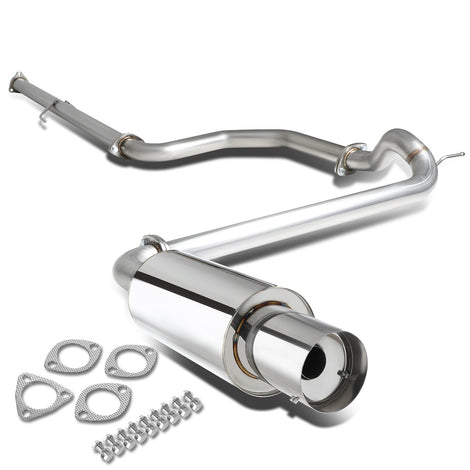 D-Motoring - Cat Back Exhaust System - W/ 4 Muffler Tip - Stainless Steel - 88-91 Honda Civic 4-DR Sedan - 6