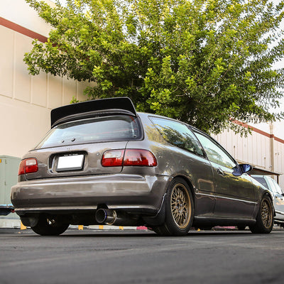 D-Motoring - Cat Back Exhaust System - W/ 4.5 Burnt Muffler Tip - Stainless Steel - 92-00 Honda Civic 2- / 4-Door - 2