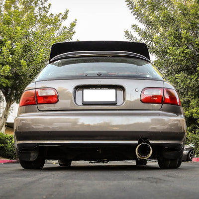 D-Motoring - Cat Back Exhaust System - W/ 4.5 Burnt Muffler Tip - Stainless Steel - 92-00 Honda Civic 2- / 4-Door - 3