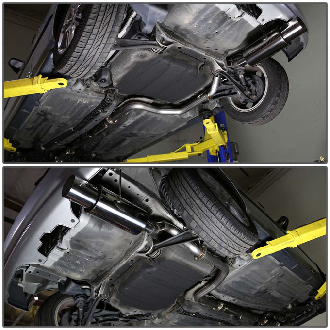 D-Motoring - Cat Back Exhaust System - W/ 4.5 Muffler Tip - Stainless Steel - 96-00 Honda Civic 3-Door Hatchback - 3