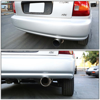 D-Motoring - Cat Back Exhaust System - W/ 4.5 Muffler Tip - Stainless Steel - 96-00 Honda Civic 3-Door Hatchback - 5