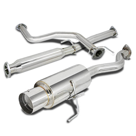 D-Motoring - Cat Back Exhaust System - W/ 4.5 Muffler Tip - Stainless Steel - 96-00 Honda Civic 3-Door Hatchback - 1