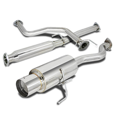 D-Motoring - Cat Back Exhaust System - W/ 4.5 Muffler Tip - Stainless Steel - 96-00 Honda Civic 3-Door Hatchback - 1