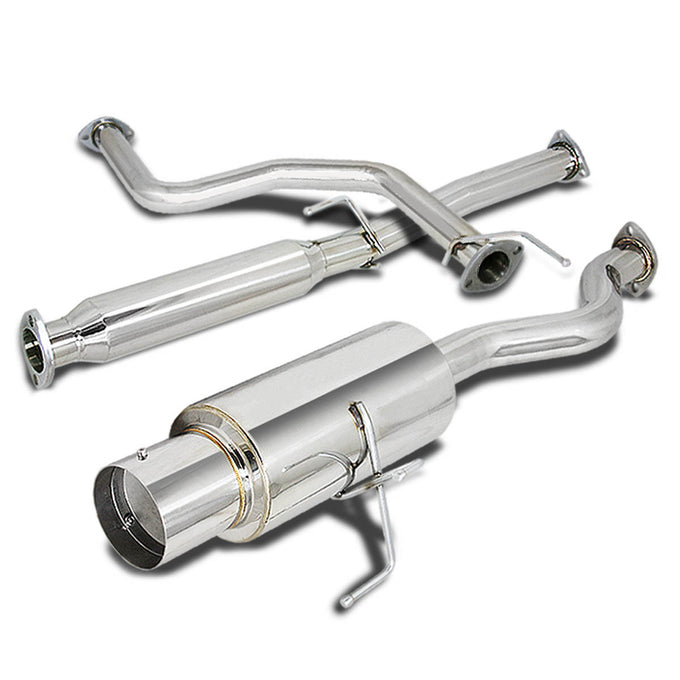 D-Motoring - Cat Back Exhaust System - W/ 4.5 Muffler Tip - Stainless Steel - 96-00 Honda Civic 3-Door Hatchback - 1