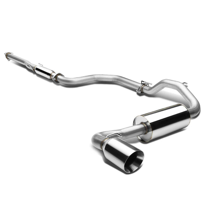 D-Motoring - Cat Back Exhaust System - W/ 4 Rolled Muffler Tip - Stainless Steel - 88-91 Honda CR-X ED8 / ED9 - 3