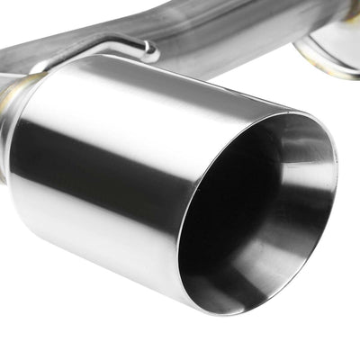 D-Motoring - Cat Back Exhaust System - W/ 4 Rolled Muffler Tip - Stainless Steel - 88-91 Honda CR-X ED8 / ED9 - 2
