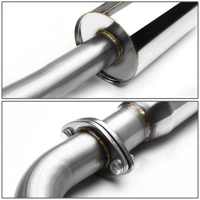 D-Motoring - Cat Back Exhaust System - W/ 4 Rolled Muffler Tip - Stainless Steel - 88-91 Honda CR-X ED8 / ED9 - 4