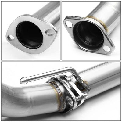 D-Motoring - Cat Back Exhaust System - W/ 4 Rolled Muffler Tip - Stainless Steel - 88-91 Honda CR-X ED8 / ED9 - 5