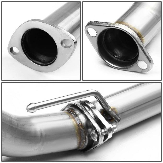 D-Motoring - Cat Back Exhaust System - W/ 4 Rolled Muffler Tip - Stainless Steel - 88-91 Honda CR-X ED8 / ED9 - 5