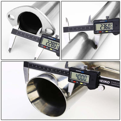 D-Motoring - Cat Back Exhaust System - W/ 4 Rolled Muffler Tip - Stainless Steel - 88-91 Honda CR-X ED8 / ED9 - 6