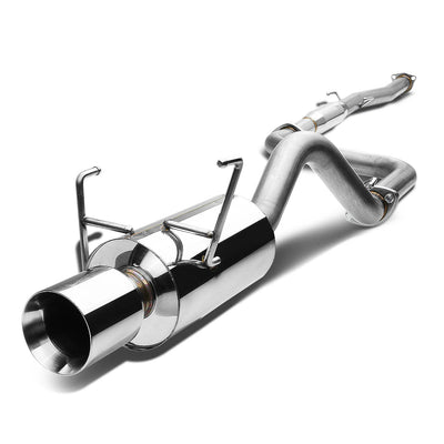 D-Motoring - Cat Back Exhaust System - W/ 4 Rolled Muffler Tip - Stainless Steel - 93-97 Honda Del Sol - 3