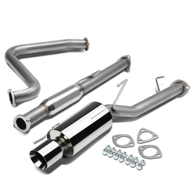 D-Motoring - Cat Back Exhaust System - W/ 4 Rolled Muffler Tip - Stainless Steel - 92-96 Honda Prelude - 1