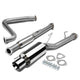 D-Motoring - Cat Back Exhaust System - W/ 4 Rolled Muffler Tip - Stainless Steel - 92-96 Honda Prelude - 1