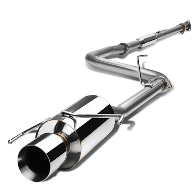 D-Motoring - Cat Back Exhaust System - W/ 4 Rolled Muffler Tip - Stainless Steel - 97-01 Honda Prelude Coupe 2.2L - 3