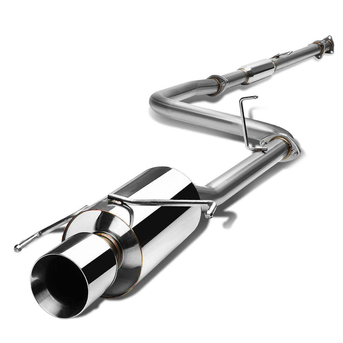D-Motoring - Cat Back Exhaust System - W/ 4 Rolled Muffler Tip - Stainless Steel - 97-01 Honda Prelude Coupe 2.2L - 3