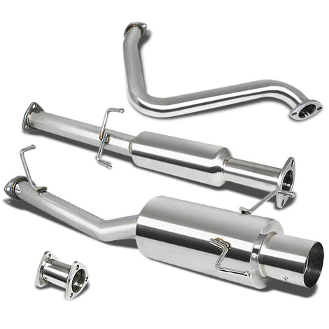 D-Motoring - Cat Back Exhaust System - W/ 4 Muffler Tip - Stainless Steel - 97-01 Honda Prelude Coupe 2.2L - 2