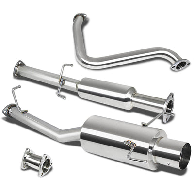 D-Motoring - Cat Back Exhaust System - W/ 4 Muffler Tip - Stainless Steel - 97-01 Honda Prelude Coupe 2.2L - 2