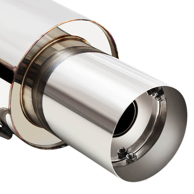 D-Motoring - Cat Back Exhaust System - W/ 4 Dual Diagonal Muffler Tips - Stainless Steel - 03-08 Hyundai Tiburon 2.0L L4 - 2