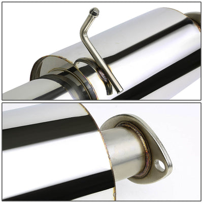 D-Motoring - Cat Back Exhaust System - W/ 4 Dual Diagonal Muffler Tips - Stainless Steel - 03-08 Hyundai Tiburon 2.0L L4 - 3