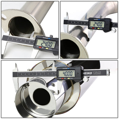 D-Motoring - Cat Back Exhaust System - W/ 4 Dual Diagonal Muffler Tips - Stainless Steel - 03-08 Hyundai Tiburon 2.0L L4 - 5