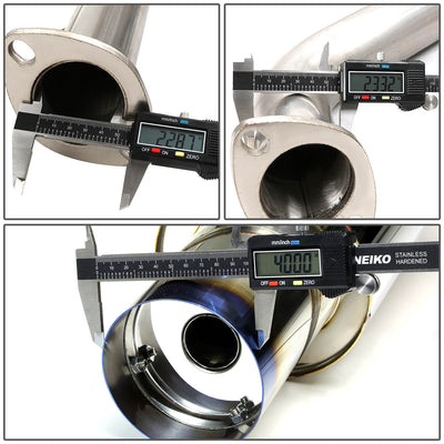 D-Motoring - Cat Back Exhaust System - W/ 4 Dual Burnt Muffler Tips - Stainless Steel - 03-06 Hyundai Tiburon V6 - 5