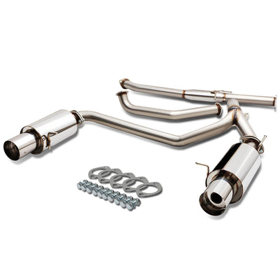 D-Motoring - Cat Back Exhaust System - W/ 4 Dual Diagonal Muffler Tips - Stainless Steel - 07-08 Hyundai Tiburon 2.7L V6 - 1