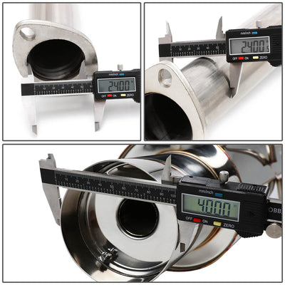 D-Motoring - Cat Back Exhaust System - W/ 4 Dual Diagonal Muffler Tips - Stainless Steel - 07-08 Hyundai Tiburon 2.7L V6 - 5