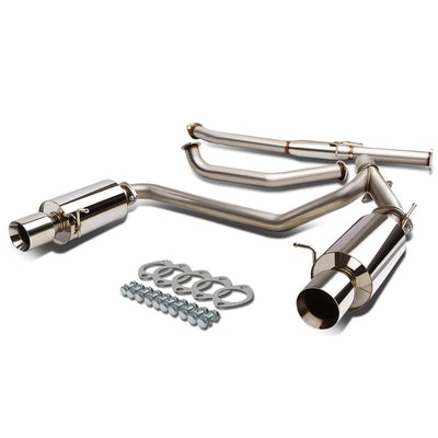D-Motoring - Cat Back Exhaust System - W/ 4 Dual Rolled Muffler Tips - Stainless Steel - 07-08 Hyundai Tiburon 2.7L V6 - 1