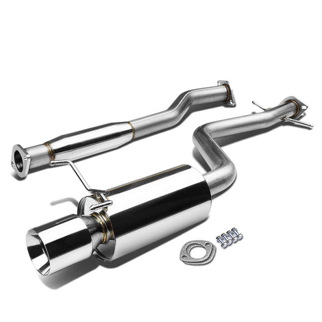 D-Motoring - Cat Back Exhaust System - W/ 4 Rolled Muffler Tip - Stainless Steel - 01-05 Lexus IS300 Altezza XE10 - 1