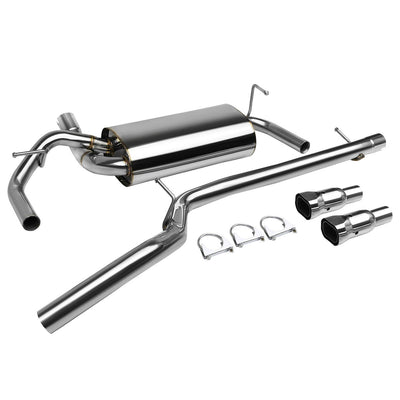 D-Motoring - Cat Back Exhaust System - W/ Dual Muffler Tips - Stainless Steel - 07-17 Jeep Wrangler JK 2-Door - 3