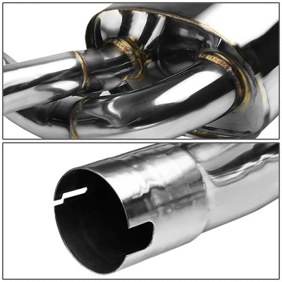 D-Motoring - Cat Back Exhaust System - W/ Dual Muffler Tips - Stainless Steel - 07-17 Jeep Wrangler JK 2-Door - 4