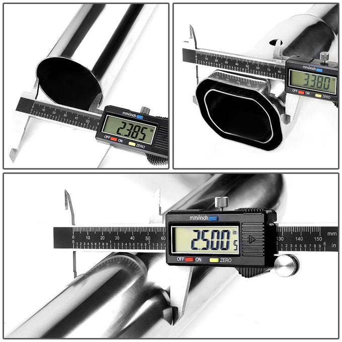 D-Motoring - Cat Back Exhaust System - W/ Dual Muffler Tips - Stainless Steel - 07-17 Jeep Wrangler JK 2-Door - 5