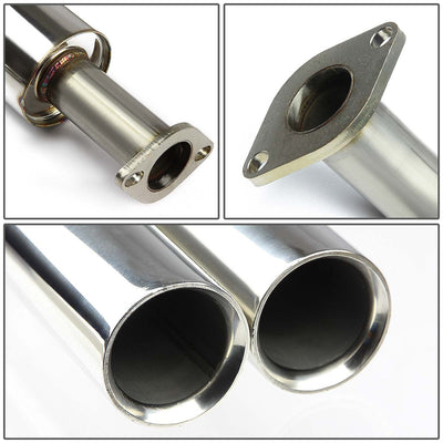 D-Motoring - Cat Back Exhaust System - W/ 2.5 Dual Muffler Tips - Stainless Steel - 2006-2011 Kia Rio - 2
