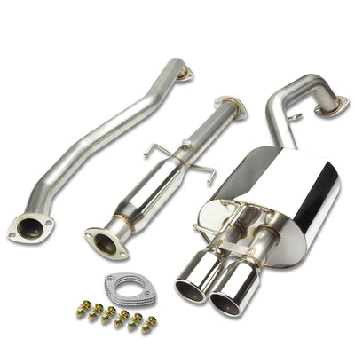 D-Motoring - Cat Back Exhaust System - W/ 3 Dual Muffler Tips - Stainless Steel - 05-09 Kia Spectra Sedan - 1