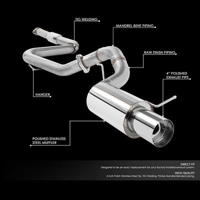 Catback Exhaust System w/4 in. OD Muffler Tip <br>00-05 Mitsubishi Eclipse V6