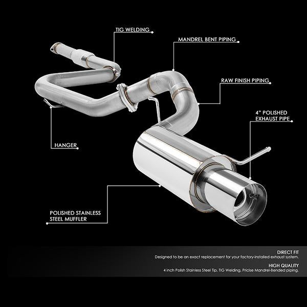 Catback Exhaust System w/4 in. OD Muffler Tip <br>00-05 Mitsubishi Eclipse V6