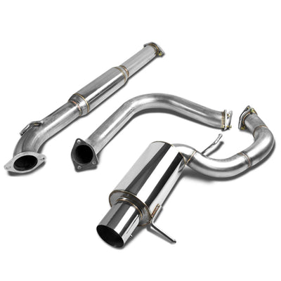 D-Motoring - Cat Back Exhaust System - W/ 4 Muffler Tip - Stainless Steel - 00-05 Mitsubishi Eclipse 3G - 1