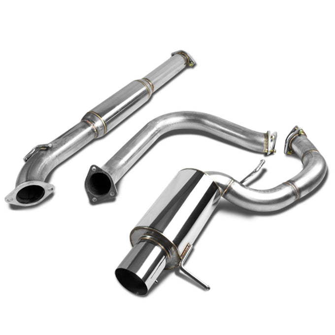 D-Motoring - Cat Back Exhaust System - W/ 4 Muffler Tip - Stainless Steel - 00-05 Mitsubishi Eclipse 3G - 1