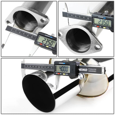 D-Motoring - Cat Back Exhaust System - W/ 4 Muffler Tip - Stainless Steel - 06-09 Mitsubishi Eclipse 2.4L L4 - 5